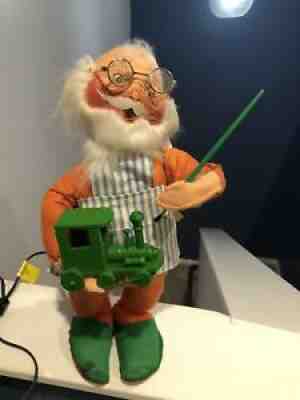 Large Vintage Annalee Motorized Santa Figure 17â? #9900 Painting Toy Train