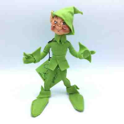 Annalee 1988 Lime Green Spring Elf 8" Christmas Doll w/ Tag - ONE OF KIND - HTF