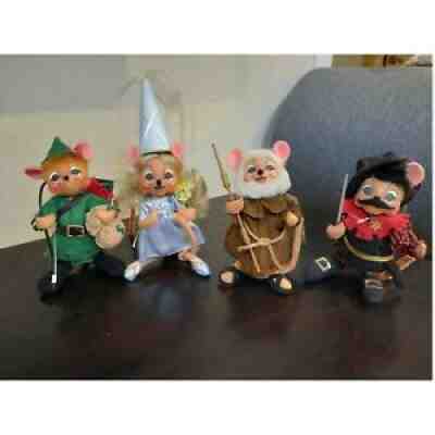 Vintage Retired Annalee Storybook Mice, Macys Exclusive- Robinhood Lot of 4