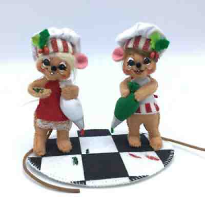 Annalee 2011 Frosting Fight Mice 4" Christmas Brown Mouse Mice Doll EUC - RARE