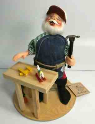 Annalee Santa Doll Making Toys in Workshop w/Hammer ~ 10" ~ 1992