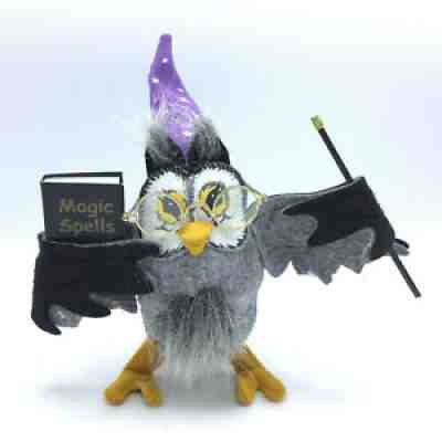 Annalee 2007 Wizard Owl 5" Halloween Magic Spells Black Doll EUC - L@@K!
