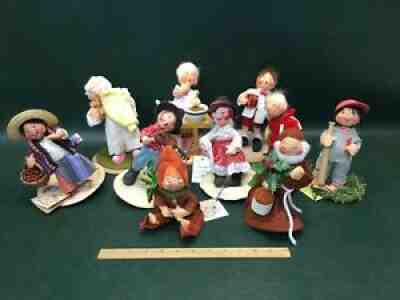 Lot of 10 Vtg Annalee Dolls ~ Nashville Girl & Boy, Little Helper, So. American
