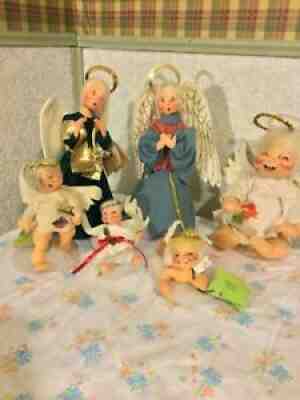VINTAGE ANNALEE CHRISTMAS LOT/ 6 ANGELS