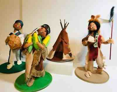 RARE 1992-97 Annalee Dolls Indians & Teepee Made In Meredith NH 9â?