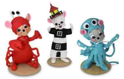 Annalee 2022 Set of 3 - 6" Wannabe Beach Mice - NEW Item 261622 261722 261822