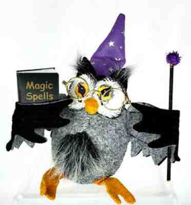 Annalee 2007 Wizard Owl 5" Halloween Magic Spells Black Doll