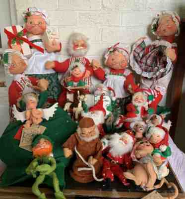 25 plus Vintage Annalee Christmas Santa Claus/Mrs Clause ETC... 1955-2012