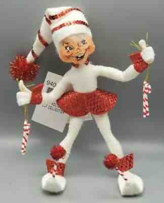 2005 Lord & Taylor Exclusive Annalee Holiday Elf with Tags Candy Canes