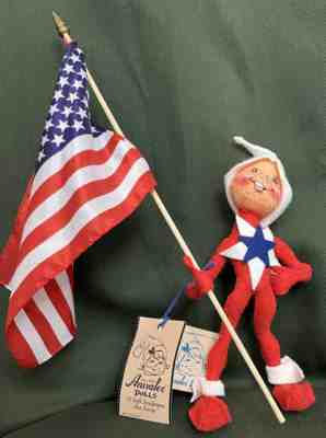 NWT Anna Lee Patriotic 4TH of July ELF 1999 Smithsonian Special 10â? Flag