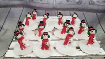 Annalee decor holiday xmas snowman ornament set 13 lot ice village 1990 figure