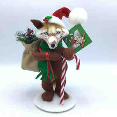 Annalee 2010 Candycane Fox 7" Brown Christmas Doll NEW w/ Tags Snooty Face RARE