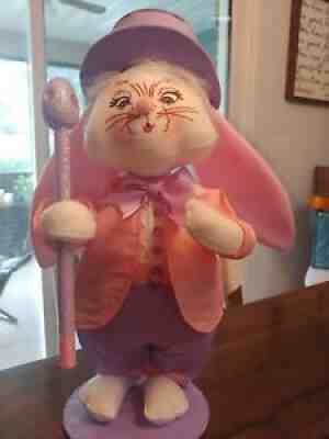 Vintage Large Annalee Easter Parade Bunny Rabbit Top Hat Male 15" Tall NWOT