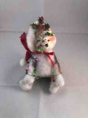 Annalee Cat Tangled in Christmas Lights Doll Christmas 2004 Calico Cat Figurine
