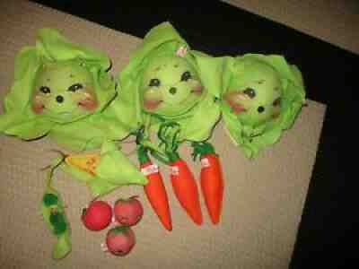 Annalee Vegetable Doll Lot Of 11 Cabbage Corn Peas Tomato 1995
