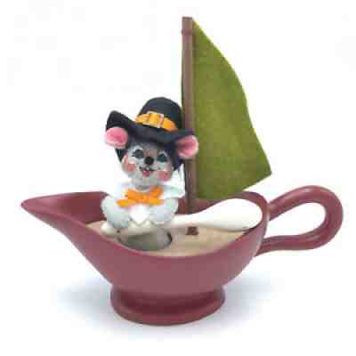 Annalee 2011 Gravy Boat Mouse 3" Thanksgiving Gray Doll EUC - RARE - HTF