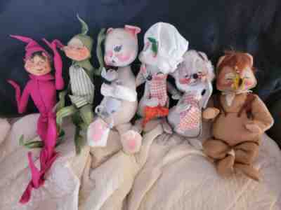 Annalee Doll Mouse Lot Bear Butterfly Elf Mice 18" Lot Vintage