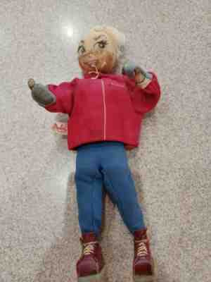 VINTAGE 1950's Annalee Skier Doll Painted on Face.