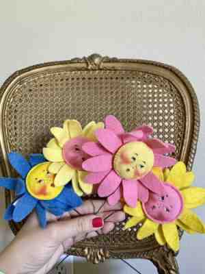 Vintage 1992 Annalee Flower Bouquet Picks Excellent Condition Set of 4