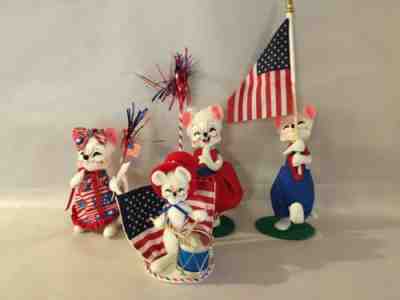 Annalee dolls lot of 4 patriotic fourth of July mice