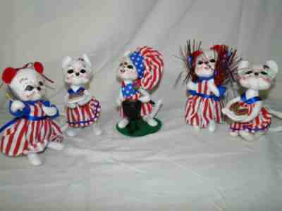 Annalee Dolls Lot of 5 Fourth of July Mice