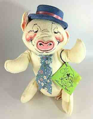 Annalee 10â? Spring Easter Parade Boy Pig in Blue Hat Doll 1988 ~ #154288 (tags)
