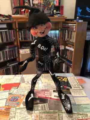 Annalee Spider Web Halloween Elf Home Display Decor 14" Tall 2004