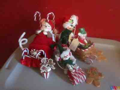 Annalee Lot of 3 2007, 2004, and 2008 Candycane theme