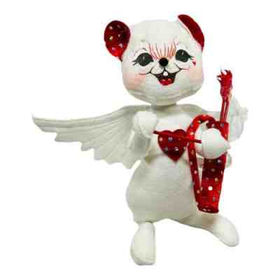 Annalee 10" Valentine's Day Cupid Polka Dot Mouse With Bow & Arrow 2006