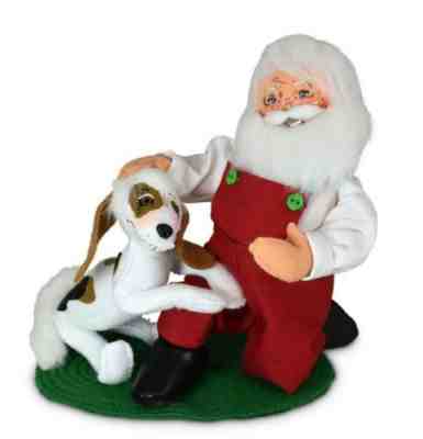 ANNALEE 9" DOLL "SANTA & HIS BEST FRIEND" NEW DOG PUPPY * NEW * FREE SHIPPING