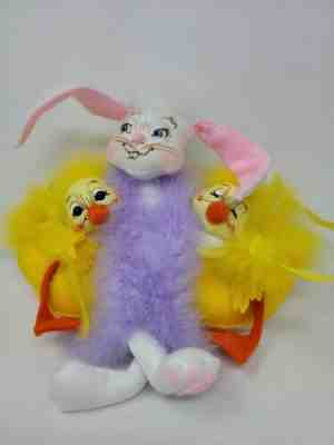 Annalee Doll Bunch of Bunny Hugs 2006 Easter Plush Rabbit Ducks 7.5"