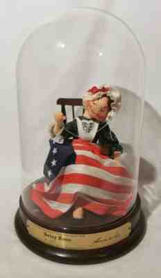 Betsy Ross 1072 Doll Glass Dome Folk Hero Anna Lee Doll Society 1990 VTG RARE!