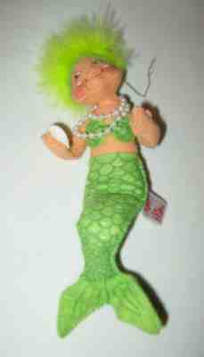 Vintage 2001 Annalee Doll GREEN MERMAID Ornament Lord & Taylor Exclusive