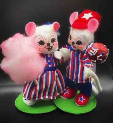 Annalee Dolls 6in Cotton Candy Girl Mouse And Candy Apple Boy 260520 & 260620