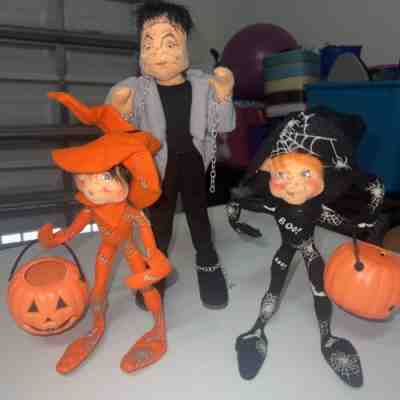Annalee Rare Halloween Lot of 3 â?? Frankenstein ?? Elf
