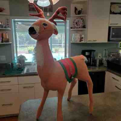 VERY RARE Annalee Doll Large REINDEER 40" Some Typical Wear