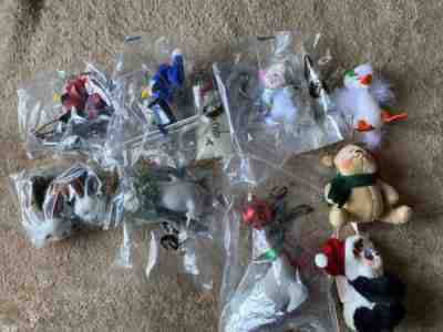 Lot of 10 Annalee Mobilitee Christmas Animal Dolls