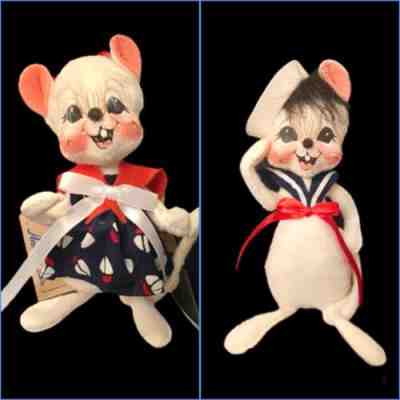 Vintage Annalee Doll, Sailor 7â? Boy #056100 & Sailor 7â? Girl #056000 Mouse, NWT