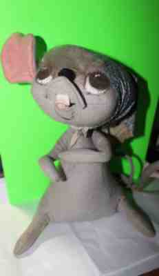 Vintage 1964 AnnaLee Mobilitee Large Mouse with Headscarf