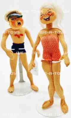 Annalee Mobilitee Dolls Vintage 1963 Beach Couple Wired Dolls USED