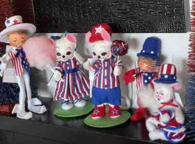Annalee Dolls Patriotic Set Of 5 Dolls New With Tags