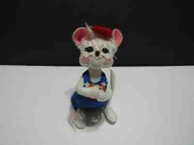 ANNALEE 2012 6" PATRIOTIC 4TH OF JULY PICNIC BOY MOUSE HOLDING HOTDOG