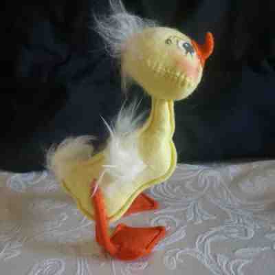 6 Vintage AnnaLee 5" Yellow Duck Duckling 1972 & 1982 ADORABLE!