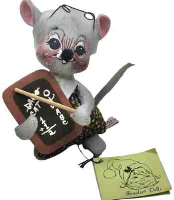 Vintage 1973 Annalee School Teacher Mouse Doll Mobilitee Original Tag Rare 5â?