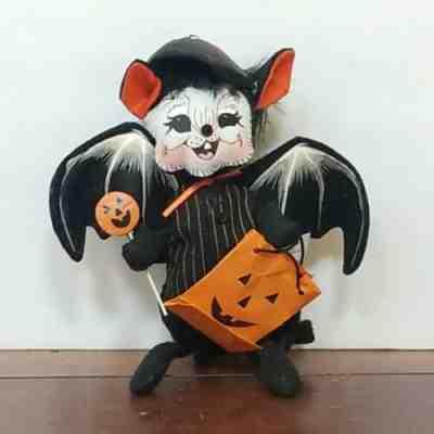 Annalee Halloween Trick Or Treater Mouse With Vampire Bat Costume And Mask -2005