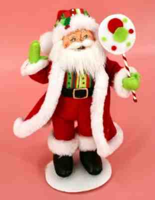 Annalee 9" Jolly Lolli Santa Claus Doll 2015 Christmas Lollipop Holiday Figure