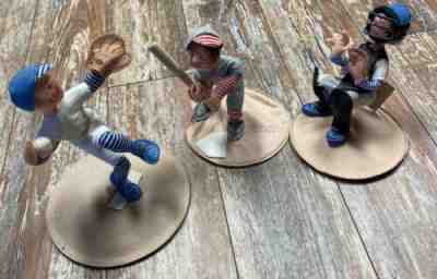 VTG Annalee Baseball Dolls Batter Catcher and Pitcher 1992 8â? Tall Set Of 3