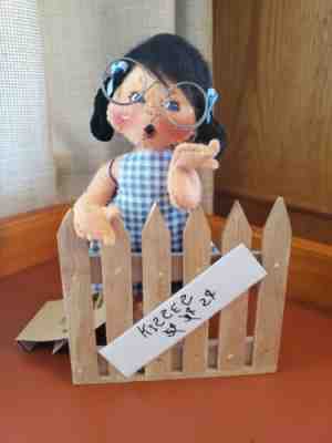 NWT 7" Kisses for Sale Girl Annalee Doll, 2000, Summer, Fence, Glasses, Kid