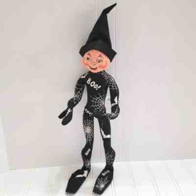 Vintage Annalee Halloween Elf Spider Web Boo