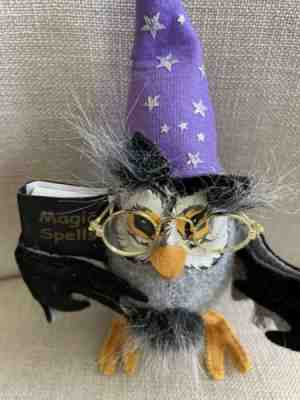 Annalee Owl Wizard Witch with Magic Spells Book 6" 2007 Halloween